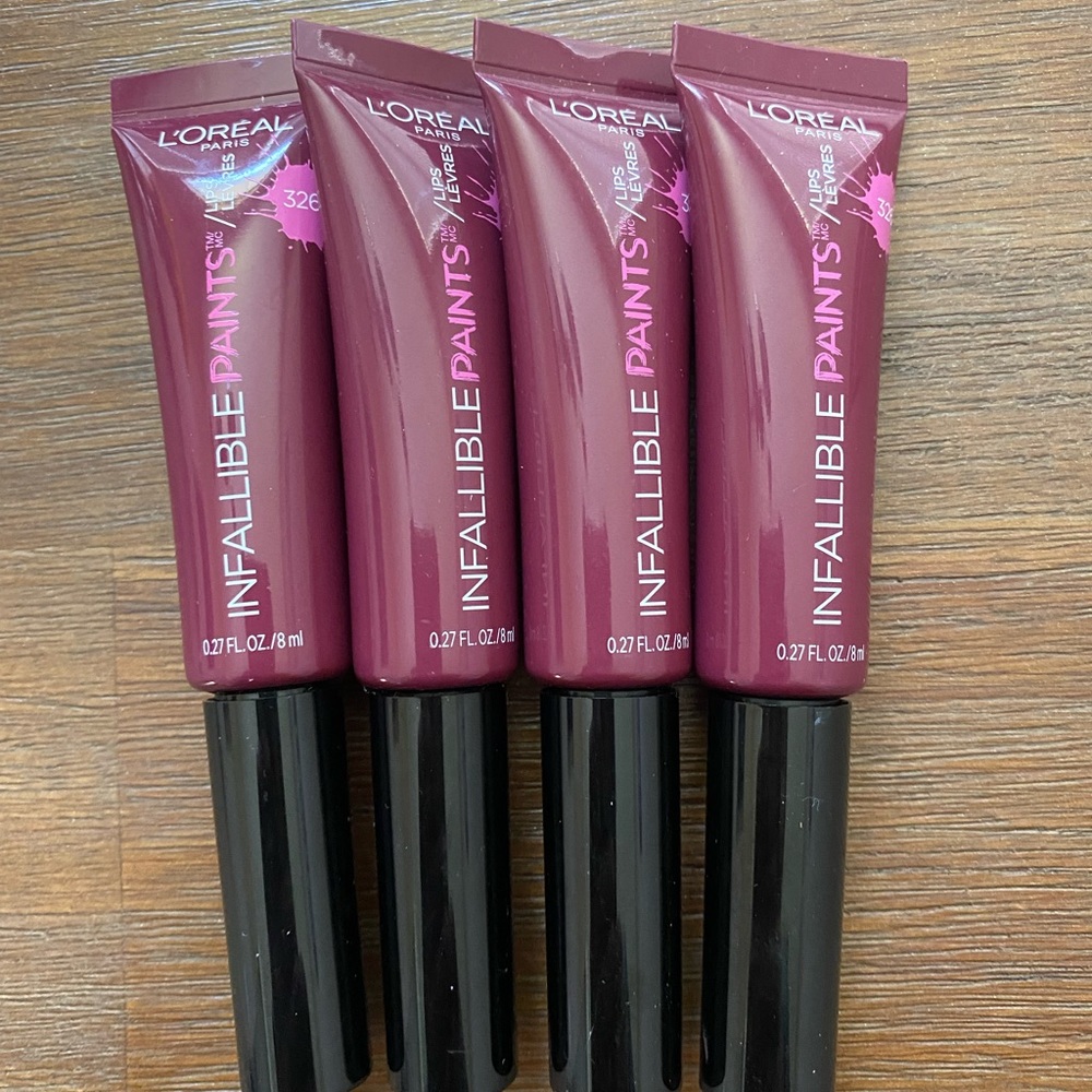 (4 pieces) L'Oreal Paris Infallible Paints/Lips, Sultry Sangria